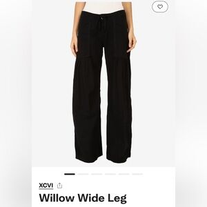 XCVI Women's Willow Wide Leg Stretch Poplin Pants size Large navy